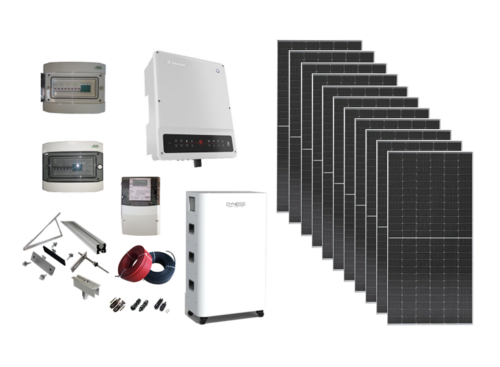 Φωτοβολταϊκό πακέτο 5kW μονοφασικό με υβριδικό ινβέρτερ και δυνατότητα προσθήκης μπαταρίας λιθίου