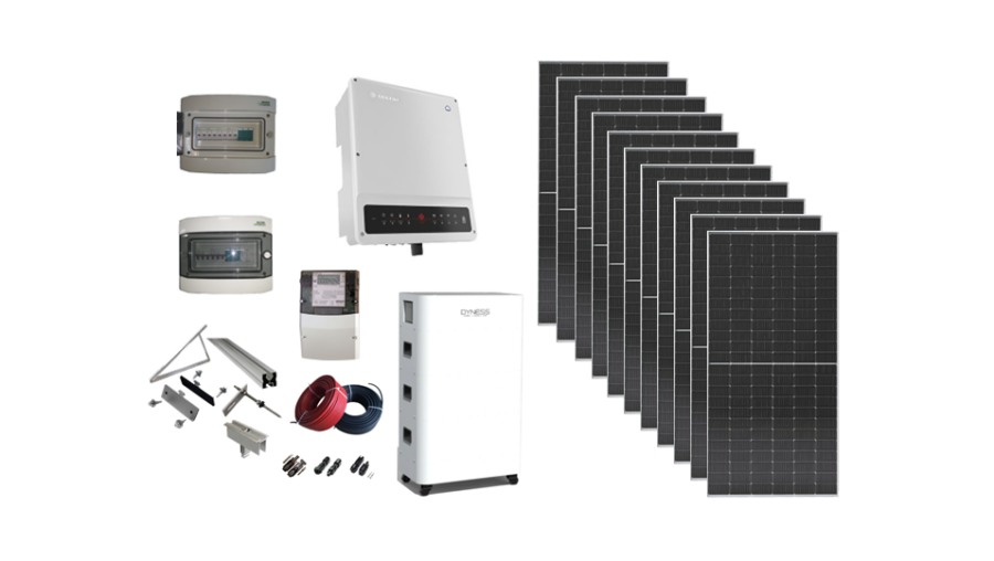 Φωτοβολταϊκό πακέτο 5kW μονοφασικό με υβριδικό ινβέρτερ και δυνατότητα προσθήκης μπαταρίας λιθίου